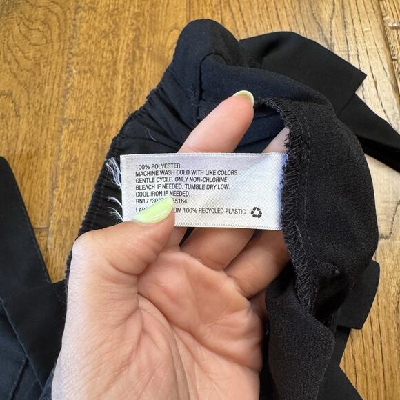 A New Day Shorts Black Paperbag Tie Waist High Rise Pleated Womens Size XS - Picture 8 of 8